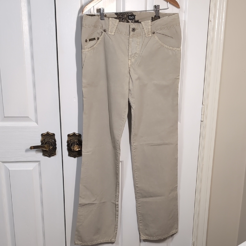 Dolce & Gabbana Vintage Cotton Cream Trousers Size 35